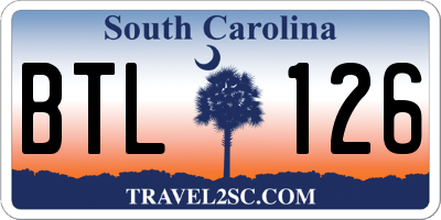 SC license plate BTL126