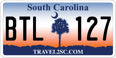 SC license plate BTL127