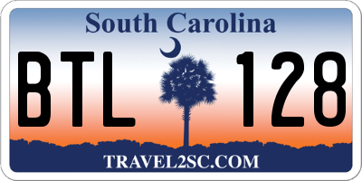 SC license plate BTL128