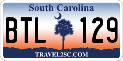 SC license plate BTL129