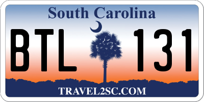 SC license plate BTL131