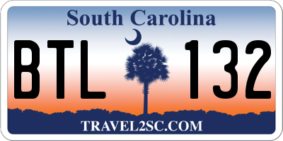 SC license plate BTL132