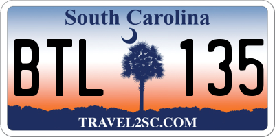 SC license plate BTL135