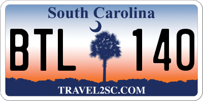 SC license plate BTL140