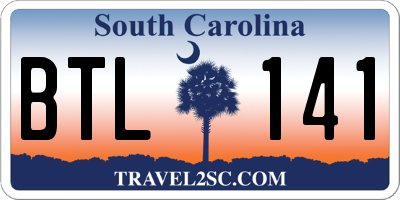 SC license plate BTL141
