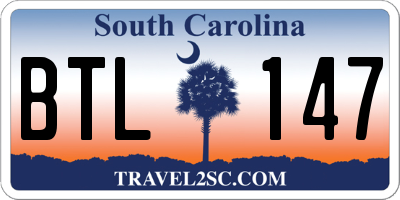 SC license plate BTL147