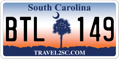 SC license plate BTL149