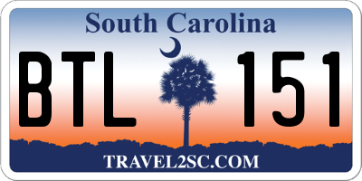 SC license plate BTL151