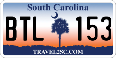 SC license plate BTL153