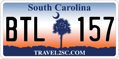 SC license plate BTL157