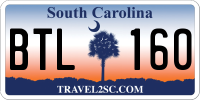 SC license plate BTL160