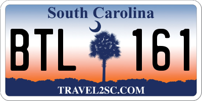 SC license plate BTL161