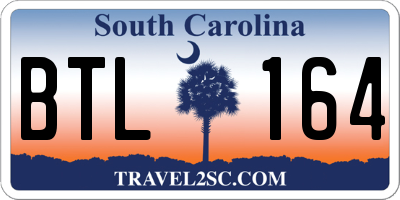 SC license plate BTL164