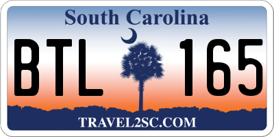 SC license plate BTL165