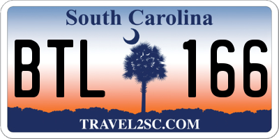 SC license plate BTL166
