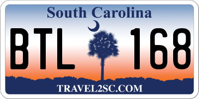 SC license plate BTL168