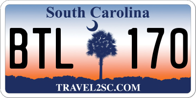 SC license plate BTL170