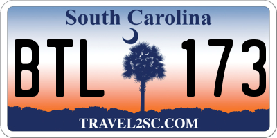 SC license plate BTL173