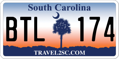 SC license plate BTL174