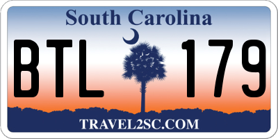 SC license plate BTL179