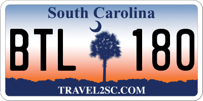 SC license plate BTL180