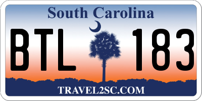 SC license plate BTL183