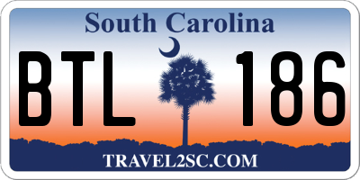 SC license plate BTL186