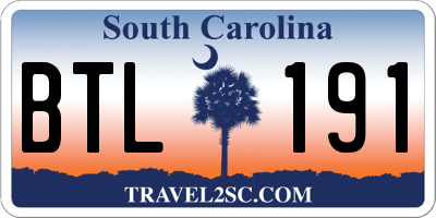 SC license plate BTL191