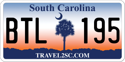 SC license plate BTL195