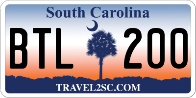 SC license plate BTL200