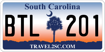 SC license plate BTL201