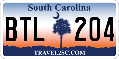 SC license plate BTL204