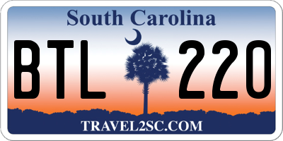 SC license plate BTL220