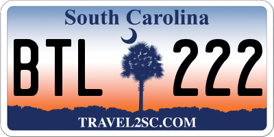 SC license plate BTL222