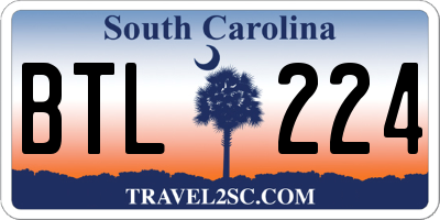 SC license plate BTL224