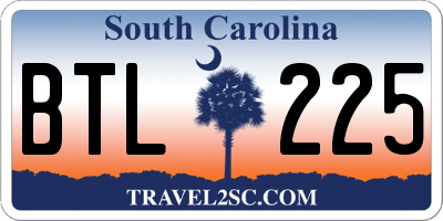 SC license plate BTL225