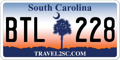 SC license plate BTL228