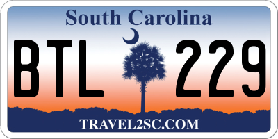 SC license plate BTL229