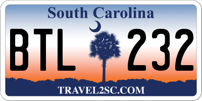 SC license plate BTL232