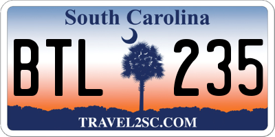 SC license plate BTL235