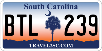 SC license plate BTL239