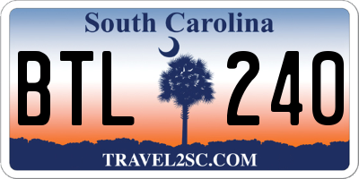 SC license plate BTL240