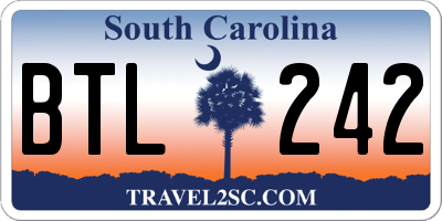 SC license plate BTL242