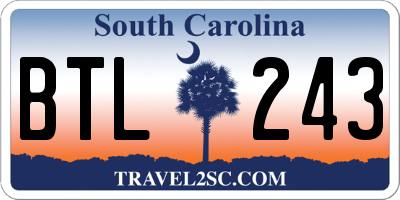 SC license plate BTL243