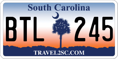 SC license plate BTL245