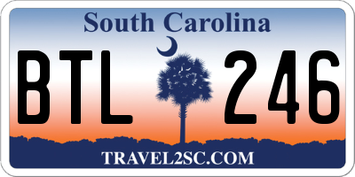 SC license plate BTL246