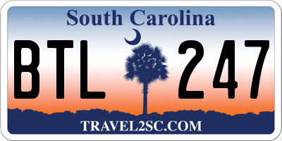 SC license plate BTL247