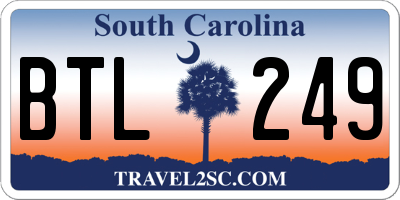 SC license plate BTL249