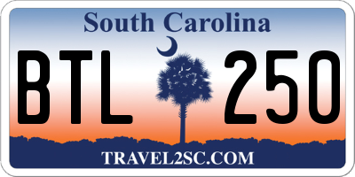 SC license plate BTL250