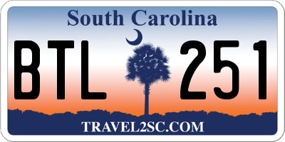SC license plate BTL251
